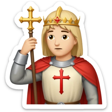 Crusader bowing befor God sticker