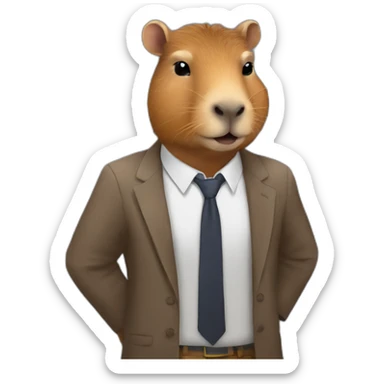 Capybara geography teacher sticker