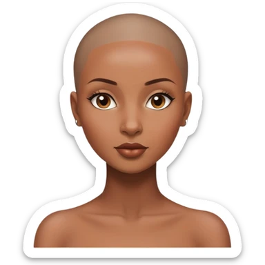 Alluring african woman shaved head beautiful sticker