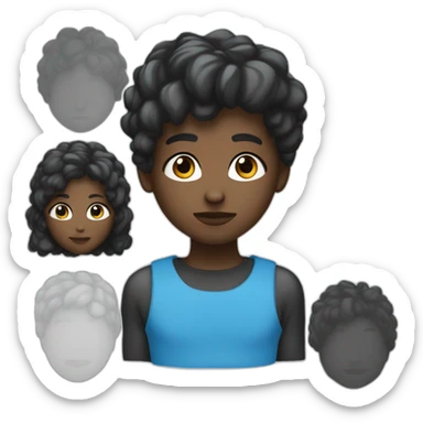 Un garçon pas trop blanc au cheveux noir et au yeux sombre qui embrasse une fille au yeux bleu et cheveux blanc sticker