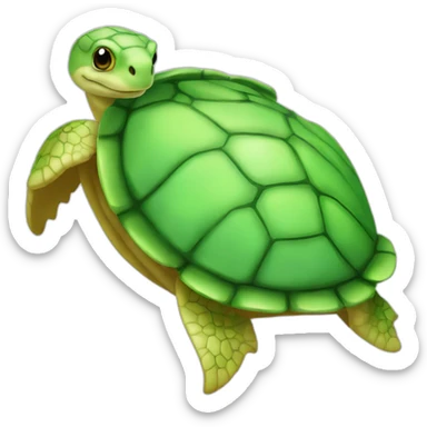 tortue de mer verte kawai sticker