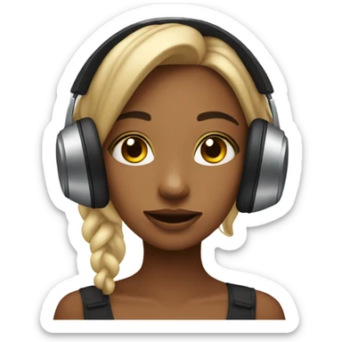 Cute girl Listening music  sticker