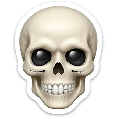 classic skull emoji with a slight grin sticker
