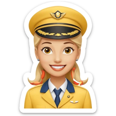 yellow stewardess sticker