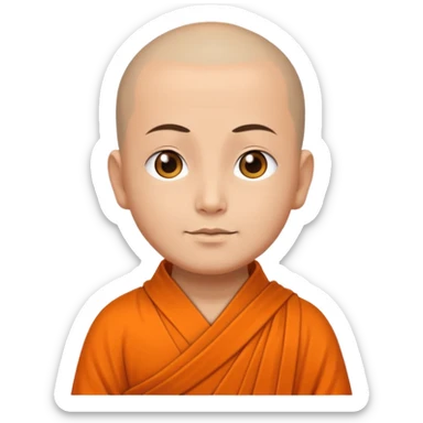 buddhist monk with orange shawl sticker