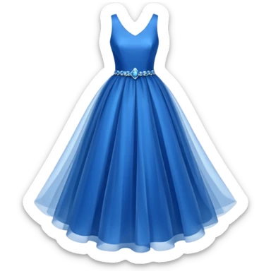 blue dress, isolated, tulle skirt sticker