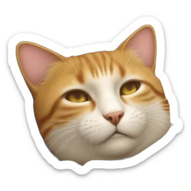 Un chat qui dort sur un caca sticker