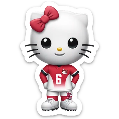 hello kitty with the symbol of the naple football team sticker