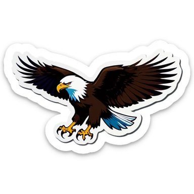 Strong circular Wind blowing under the eagle wing sticker