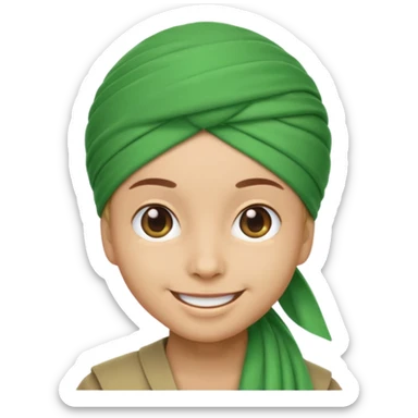 emoji wearing a green turban sticker