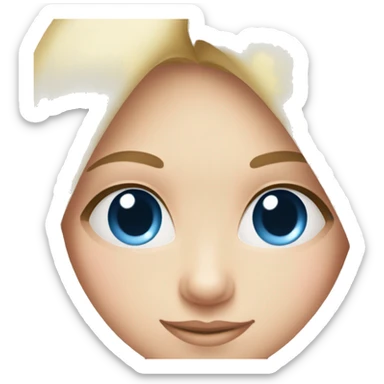 blonde yoga girl light pink clothes blue eyes sticker