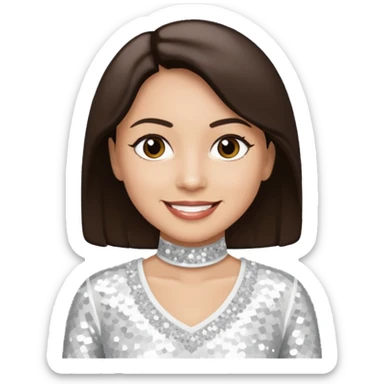 Terry Coldwell from East 17 with light skin, dark brown hair, white sequin outfit sticker