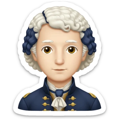 young george washington with curly wig sticker