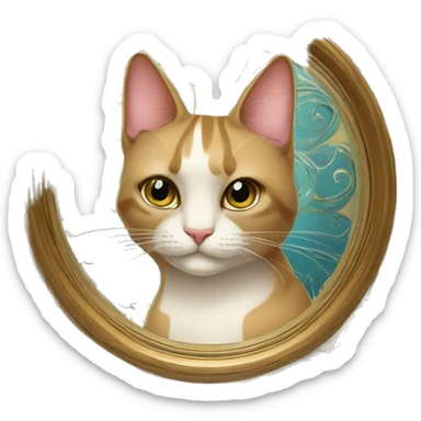 cat style dans un cadre art-nouveau complet très travaillé sticker