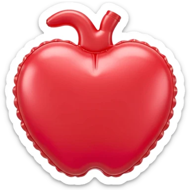 3D render of Whoopee Cushion made of shiny inflatable vinyl, visible seam lines, air valve, highly reflective plastic texture, pool toy aesthetic, Apple emoji style, isolated on white background --v 6.0 sticker