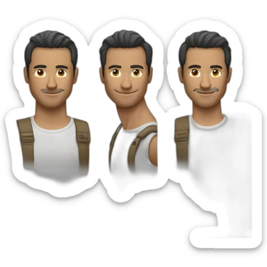 dos hombres hasta la cintura sticker