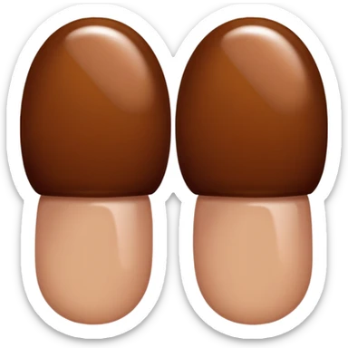 💅🏼 comme cet émoji, mais les ongles et le vernis en marron sticker