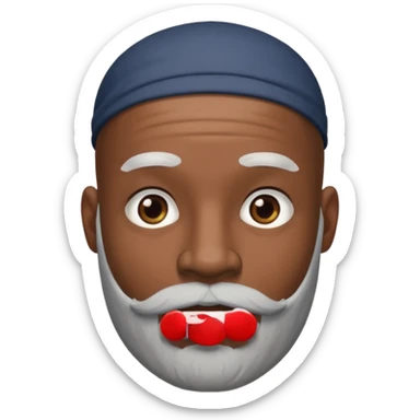 African American male bald salt & pepper beard sticker