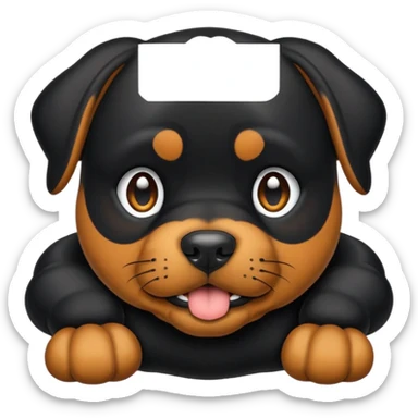 Crie um emoji de um cachorro rottweiler preto sticker