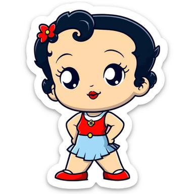 Betty boop 1930s cartoon style  sticker