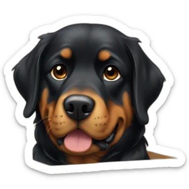 A Rottweiller hugging à golden retriever in box sticker