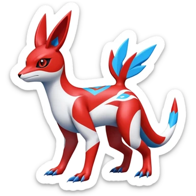  Cute Shiny Exotic Colorful Guilmon-Latias-Koraidon-Umbreon-Fakémon-hybrid-creature (full body)  sticker