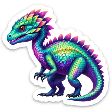 An exotic scaly neon tropical animalistic fantasy edgy badass cool realistic unique bizarre eccentric Fakémon-creature (full body) sticker