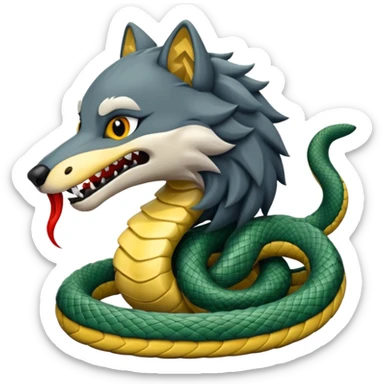un lupo ed un serpente sticker