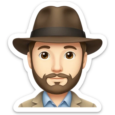 Guy with neckbeard tipping his fedora hat sticker