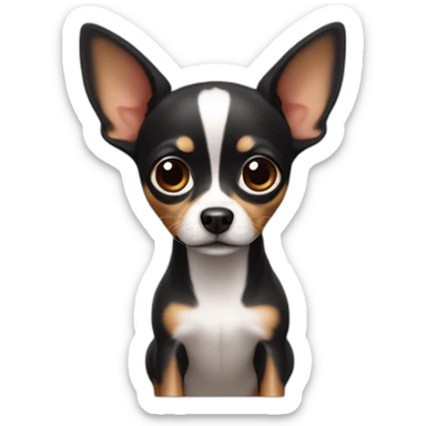 little dog pincher kinda chihuahua, with long face and with black skin color sticker