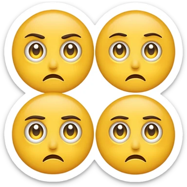 Modified version roll eyes and unamused emoji sticker