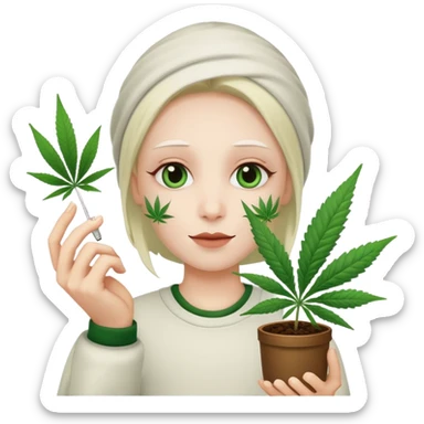 dealer white style gang with cannabis on a hand sticker