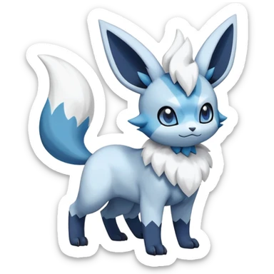 Meowstic-Absol-Minccino-Glaceon-Pokémon-Fakémon-hybrid-creature (full body) sticker