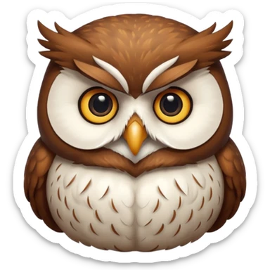 A chubby owl perched on a branch, sporting a fluffy feathery beard and looking very wise yet cute.




















 sticker