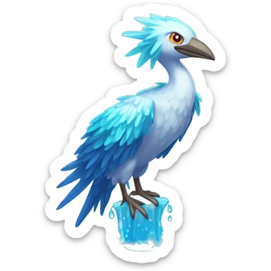 Wet dripping watery Cool Cute Fantasy legendary sea-bird ocean-water-type-Hydro-Phoenix-avian Fakemon full body sticker