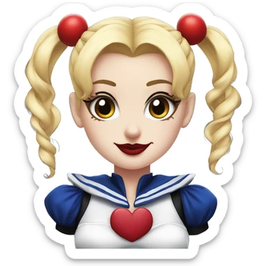 Sailor moon harley quinn  sticker