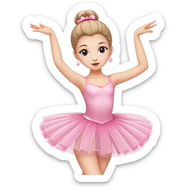 White girl with pink tutu ballerina dancing  sticker