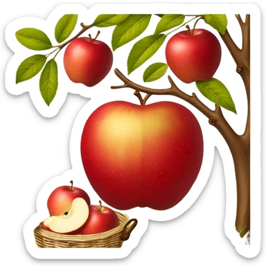 ein tiefer Teller mit breitem rand, darin ein haufen mit gelber Krümel unterschiedlicher Grösse. obendrauf seitlich ein Häufchen Apfelmus. ein Löffel steckt drin sticker