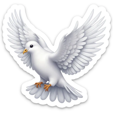 cute white dove wing sticker