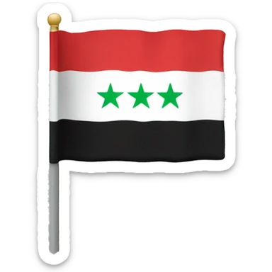 Independent Syria flag with 3 red stats in the middle sticker
