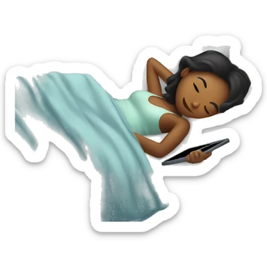 Girl in bed with kindle sticker