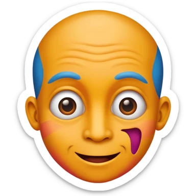 crazy colorful human jolly, head only sticker