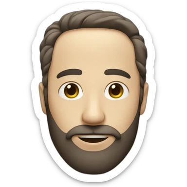 a bearded man and half of his hairs are blue sticker