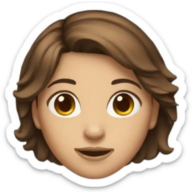 short brown hair girl sticker