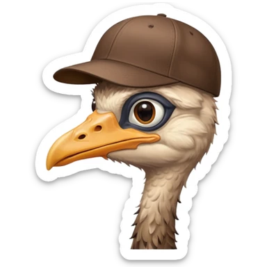 Ostrich with cap   sticker
