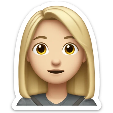  White girl ashamed of herself of hiding and covering face in hands sticker