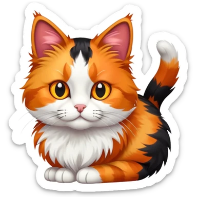 calico cat with orange, black and white patches sticker