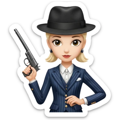 A balerina in with a gangster style sticker