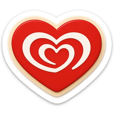 Create a sticker of Wall’s ice cream logo heart gently pulsing animation frame 1, smallest size, transparent background, no text, suitable for presentation. sticker