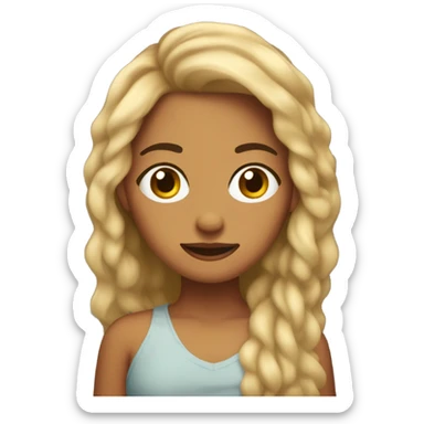 chica con cabello mediano largo con ondas, con ojos marrones oscuros, y de tez trigeña sticker